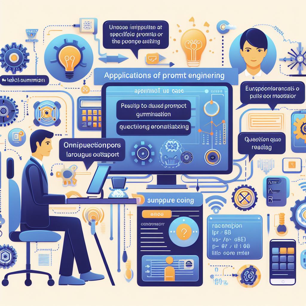 Prompt Engineering Demystified: A visualization illustrating the process of prompt engineering, with a user inputting specific prompts or instructions into an AI model, and the model generating tailored outputs in response